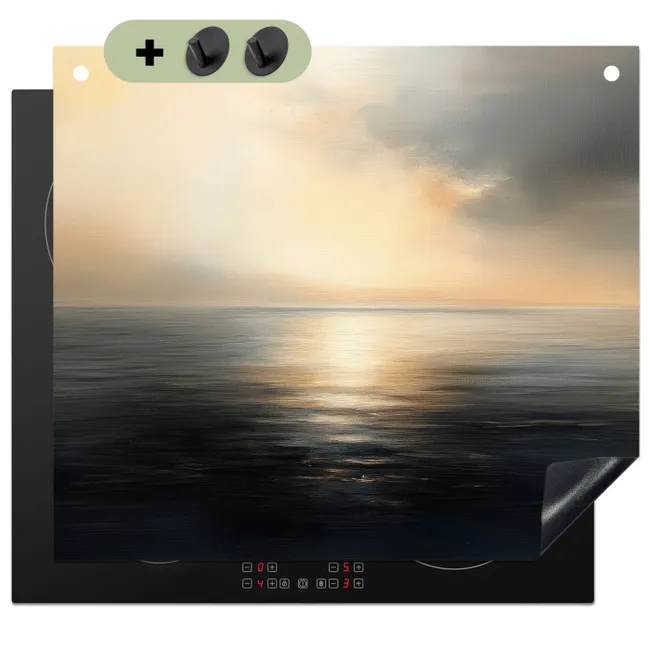 Inductiebeschermer & spatscherm (2in1) - Zon - Horizon - Zee