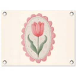 Tulp - Lijst - Ovaal - Illustratie tuinposter los doek klein -3d