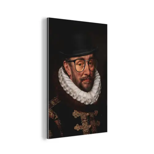 Willem van Oranje - Adriaen Thomasz - Bril aluminium wit klein -3d