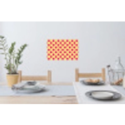 Roze - Stippen - Geel Muursticker klein 286 -eettafel