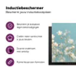 Stengels - Bloemen - Lucht - Wit Inductie beschermer vinyl 3mm middel -zzzzzzz-cc-usp