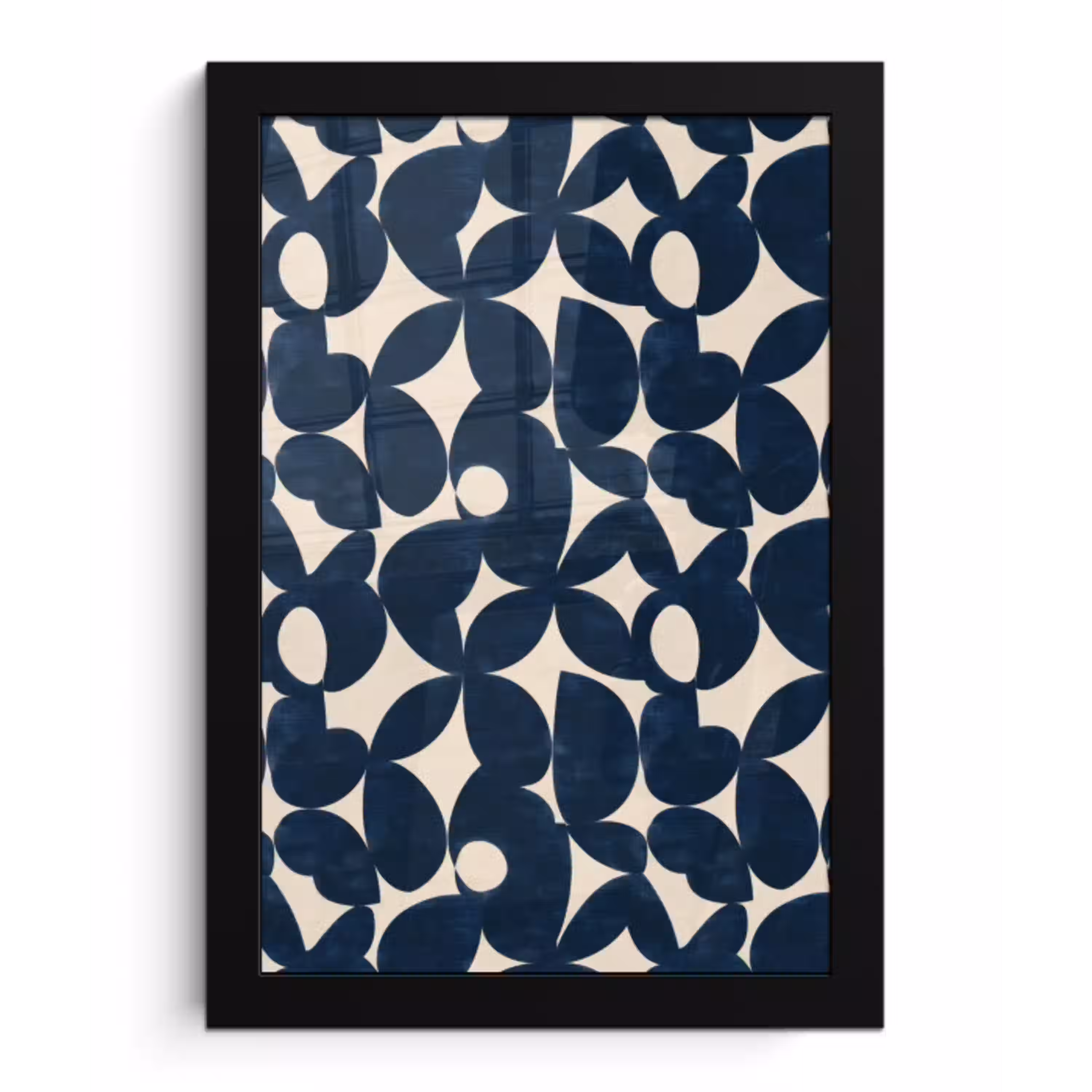 Modern - Geometrisch - Blauw fotolijst zwart zonder passe partout klein 224 -3d