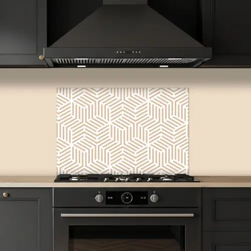 Beige - Geometrie - Patronen - Abstract keuken achterwand spatscherm klein 900 -sfeer1