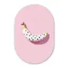 Banaan - Stippen - roze Wandcirkel Ovaal Forex klein -3d
