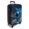 Kleine blauwe alien die naar de melkweg kijkt NBS - Handbagage koffer - Kinderen Unisex middel -productfoto_3d