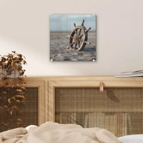 Scheepsstuur - Hout - Bruin - Zand plexiglas 5mm klein -sfeer4