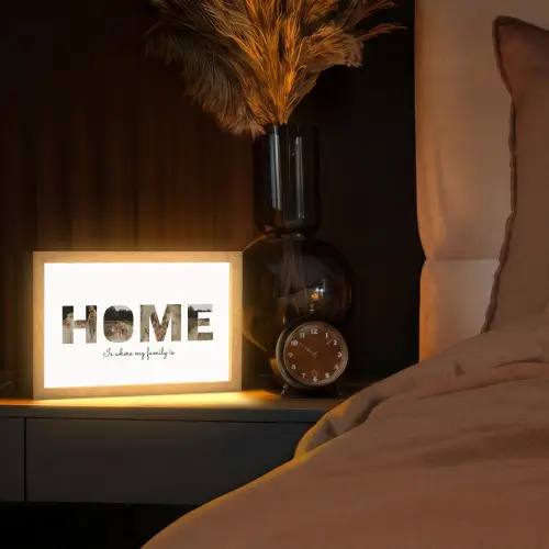 Home - Lettercollage Light Box met kabel (Tafellamp) klein -sfeer1