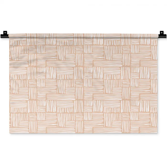 Strepen - Patroon - Terracotta Wandkleed katoen klein 269 -zz3d
