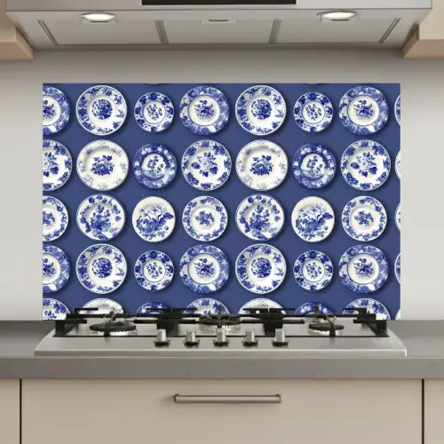 Borden - Floraal - Blauw keuken achterwand spatscherm klein 900 -3d_website