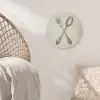 Beige - Vintage - Bestek Akoestische PET Vilt - Rond klein -sfeer4