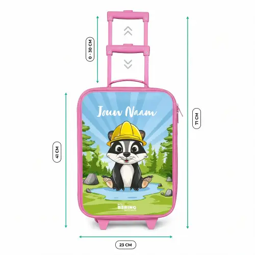 Wally werkbeer Kinderkoffer - Roze klein -productfoto_formaten