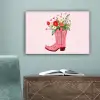 Cowboylaarzen - Roze - Boeket - Bloemen canvas 2cm klein -sfeer4