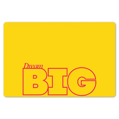 Dream big - Geel - Grafisch Placemat vinyl groot -zzsfeer1_Kitchenyeah-website