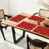 Illustratie - Sneeuwvlokken - Rood Placemat vinyl groot 368 -zzsfeer4_Kitchenyeah-website