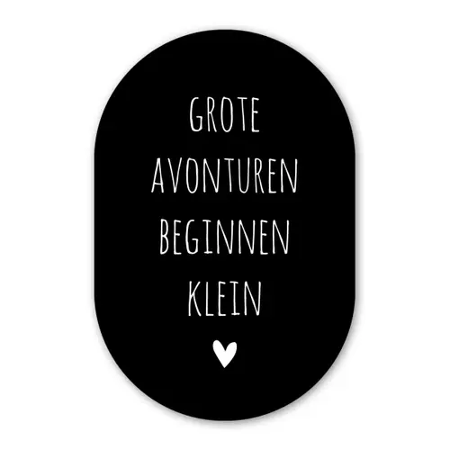 Grote avonturen beginnen klein - Quotes - Spreuken Wandcirkel Ovaal Forex klein -3d