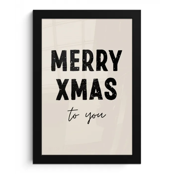 Kerst - Quotes - Merry xmas - Feestdagen - Zwart fotolijst zwart zonder passe partout klein -3d