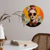 Vrouw - Bril - Strik - Retro Wandcirkel behangsticker klein -sfeer3