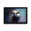 Stier - Zwart - Abstract - Horens fotolijst zwart zonder passe partout klein -3d