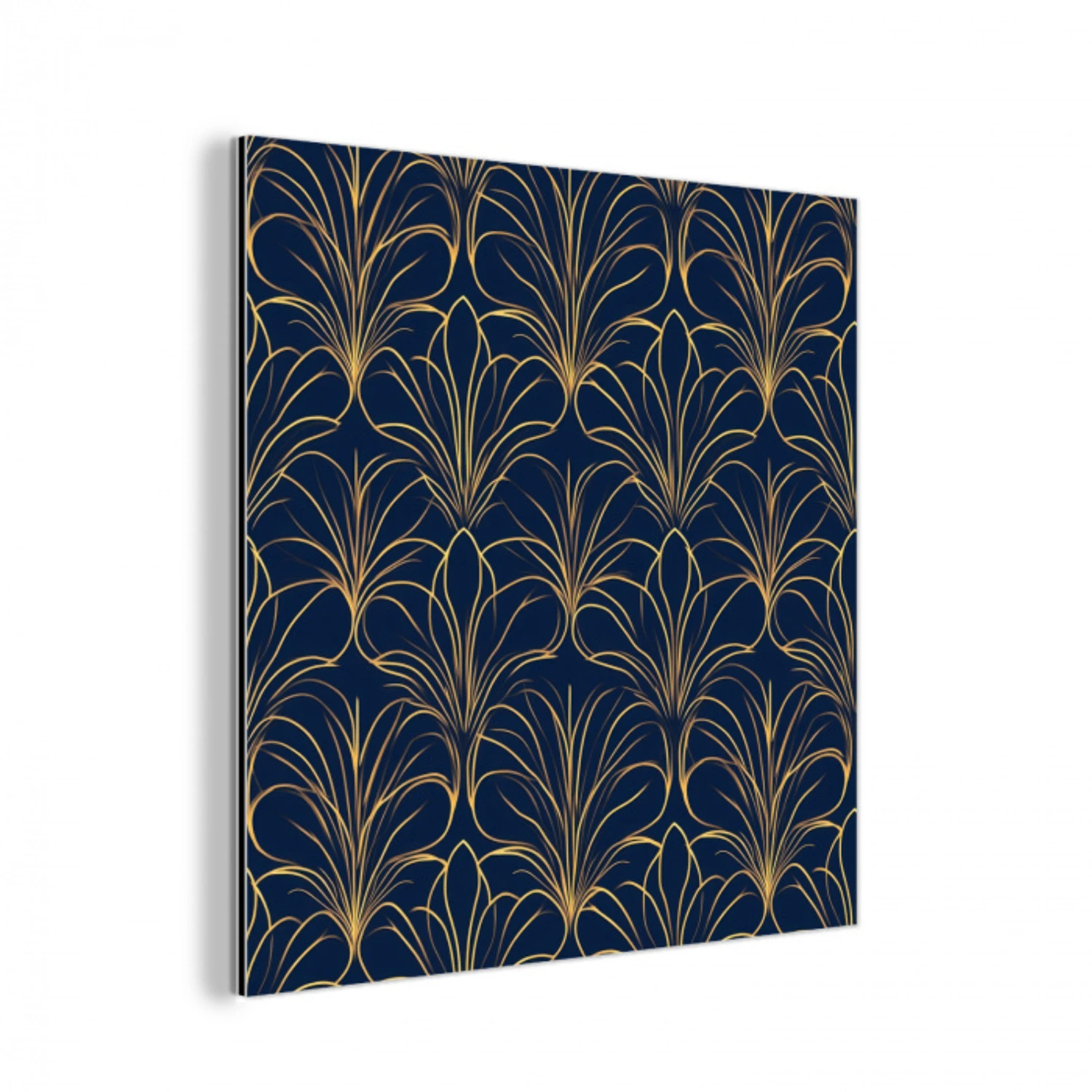 Deco - Waaier - Blauw aluminium wit klein 46 -3d