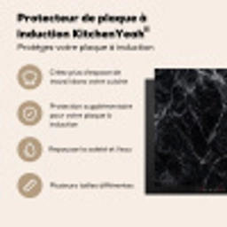 Bliksemschicht door Zwart Marmer Inductie beschermer vinyl 3mm middel -usfeer2_FR