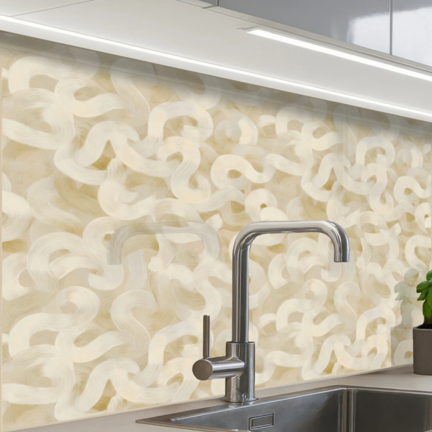 Abstract - Lijnen - Beige keuken achterwand 2 middel 865 -zzzz3d_schuin