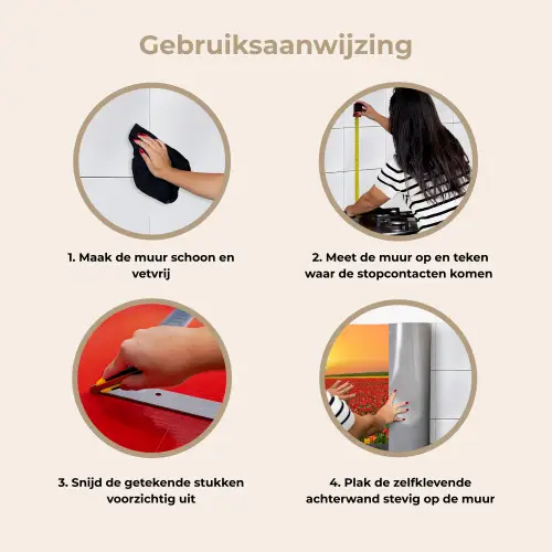 Bloemen - Landschap - Tulpen - Zonsondergang keuken achterwand 2 middel -gebruiksaanwijzing_NL