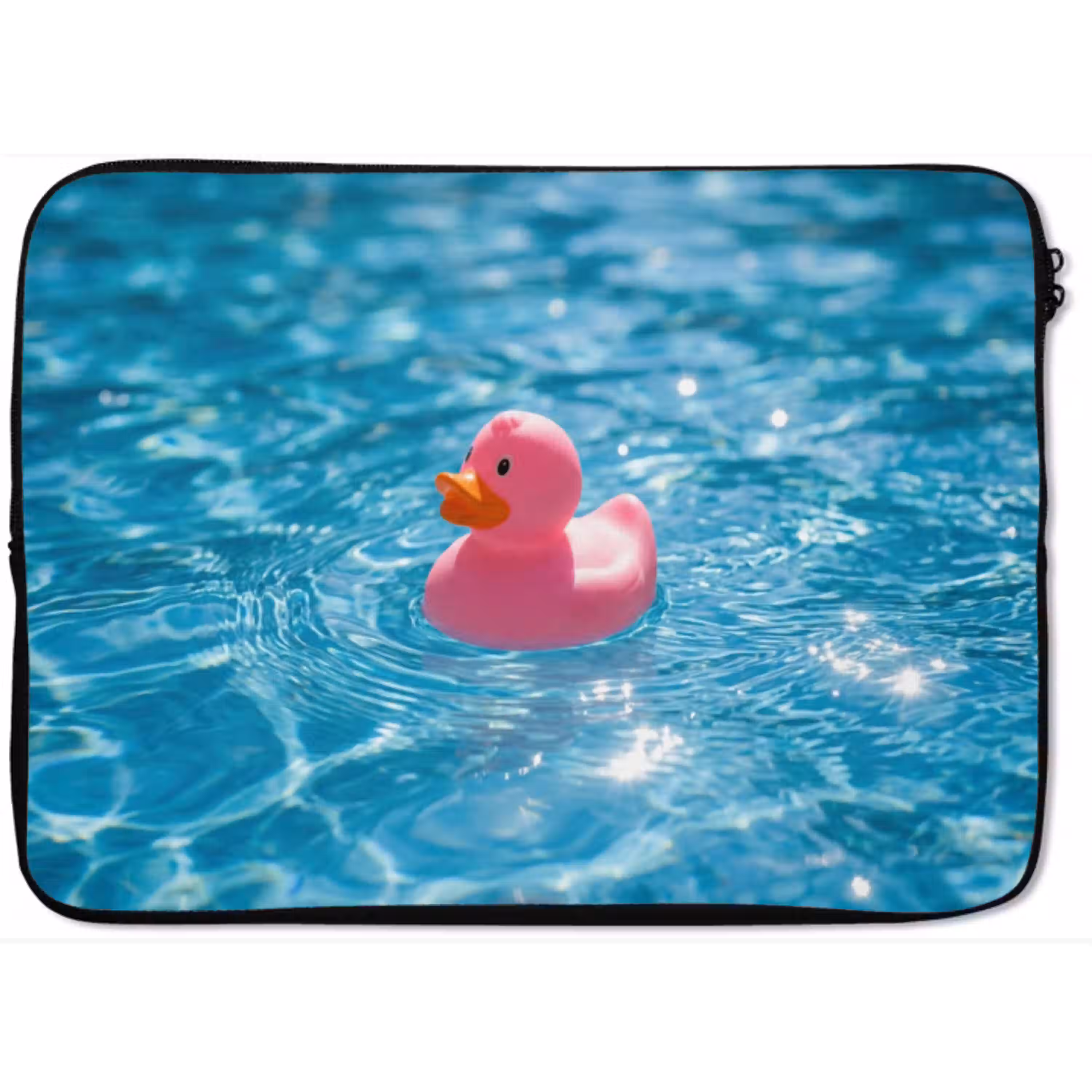 Badeend - Dobberend - Roze laptophoes neopreen klein -zkaufland3dotto