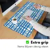 Ruitpatroon - Blauw - Crème Muismat XXL klein 681 -sfeer3