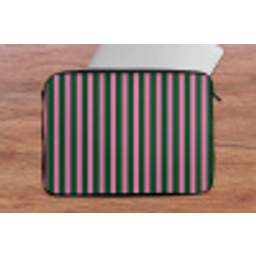 Verticale strepen - Groen - Roze laptophoes neopreen klein 279 -tafel