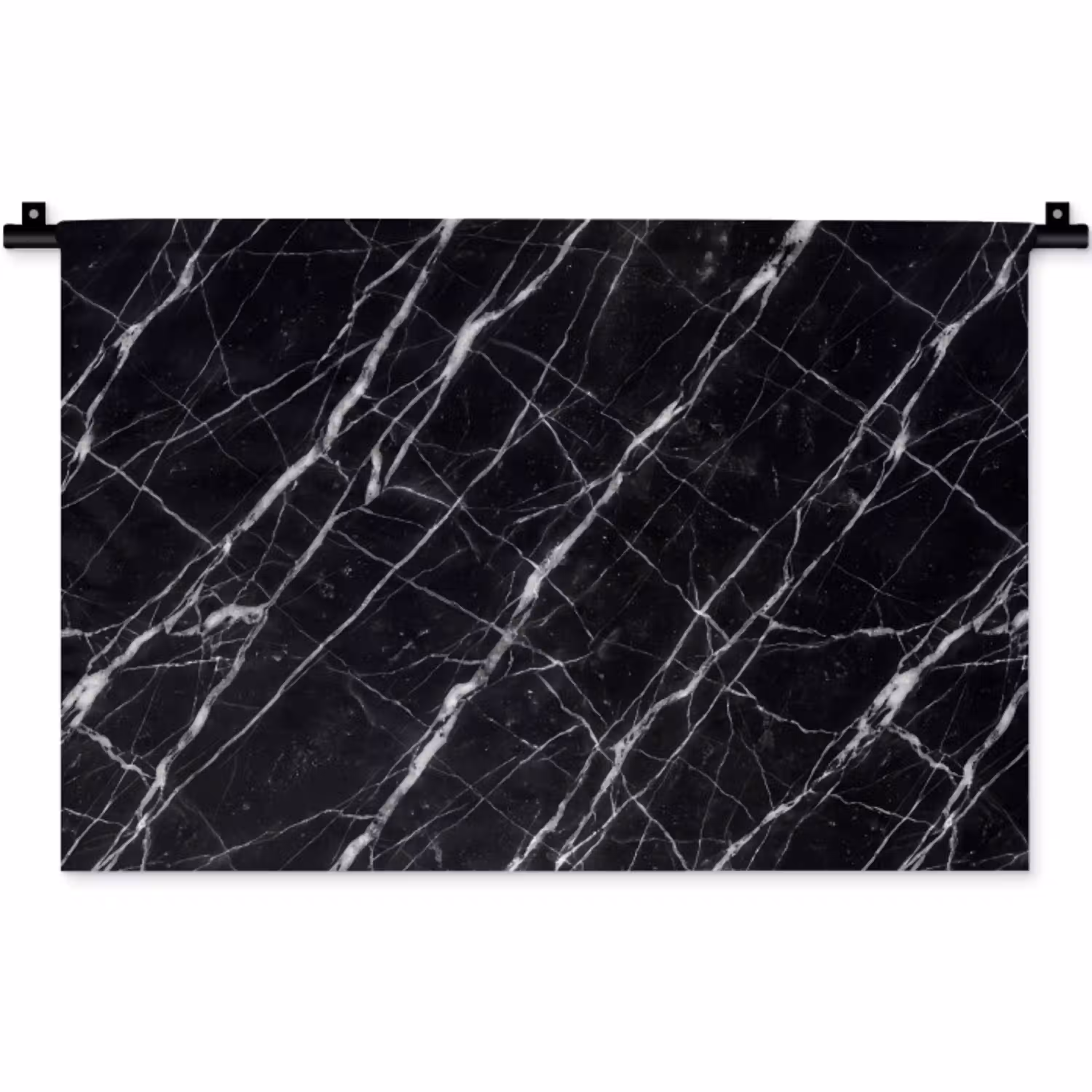 Marmer - Aders - Abstract - Zwart Wandkleed katoen klein -zz3d