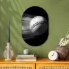 Honkbal - Wit - Vliegt Wandcirkel Ovaal Forex klein -sfeer2