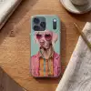 Hond - Overhemd - Bloemen - Bril Telefoonhoesje iPhone 17 Pro Max klein -sfeer1