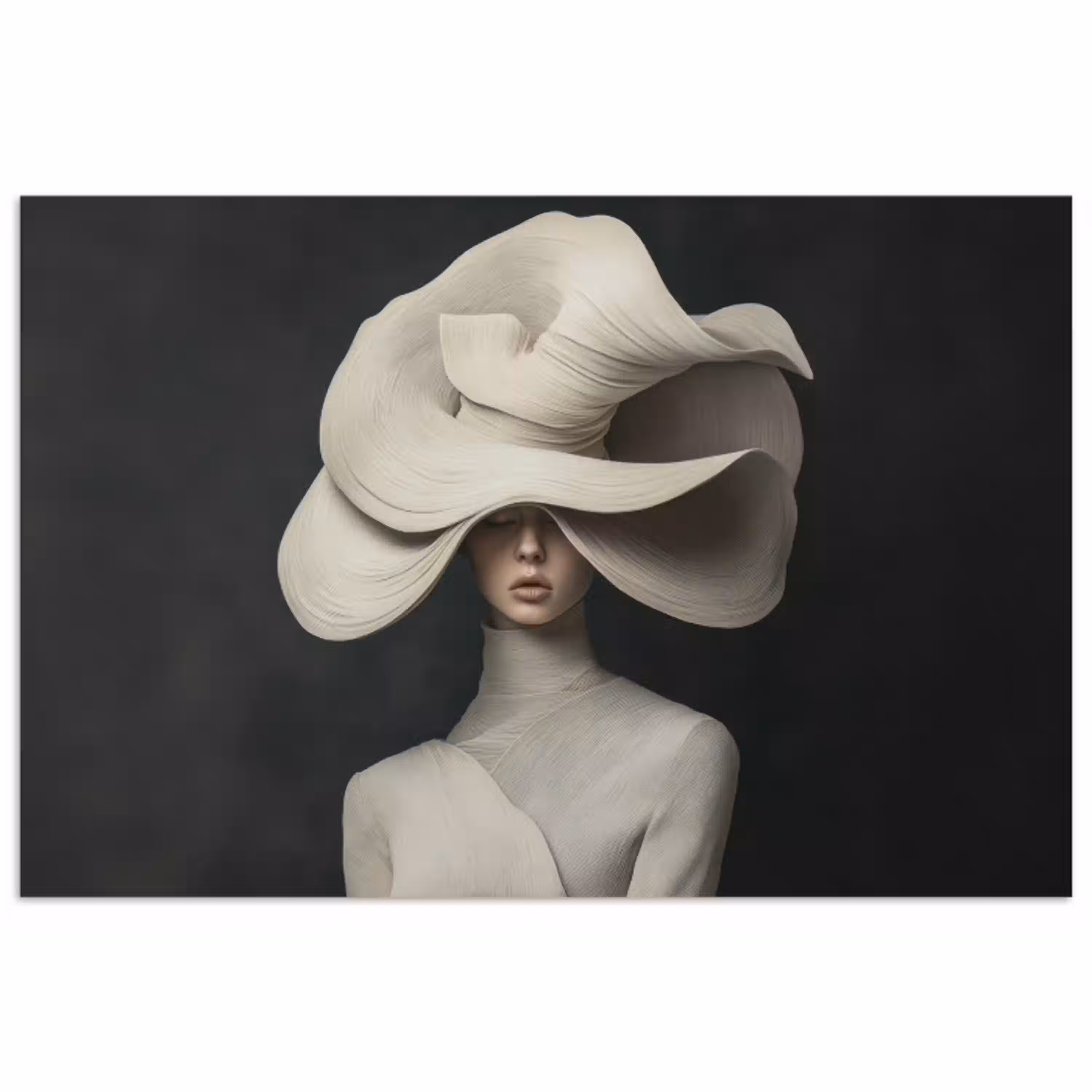 Modern - Vrouw - Hoed poster papier klein -3d