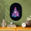 Retro - Kerstman - Rendieren - Kerstboom Wandcirkel Ovaal Forex klein -sfeer2