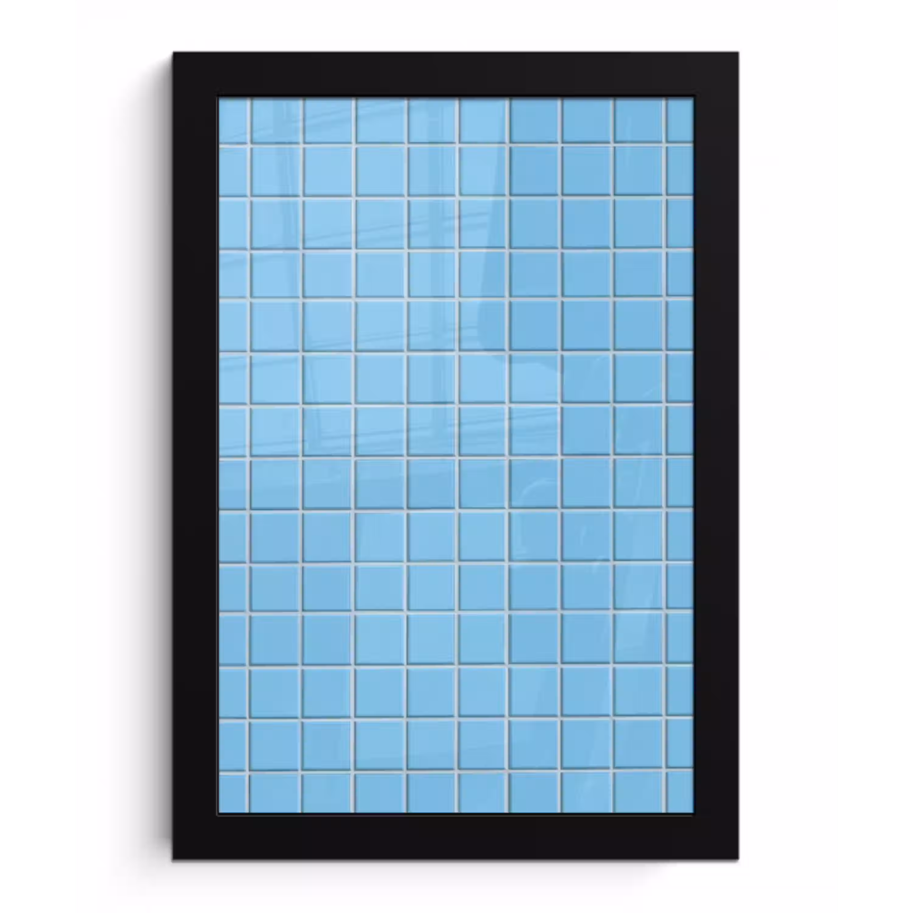 Patroon - Tegel - Pastel - Blauw fotolijst zwart zonder passe partout klein 224 -3d