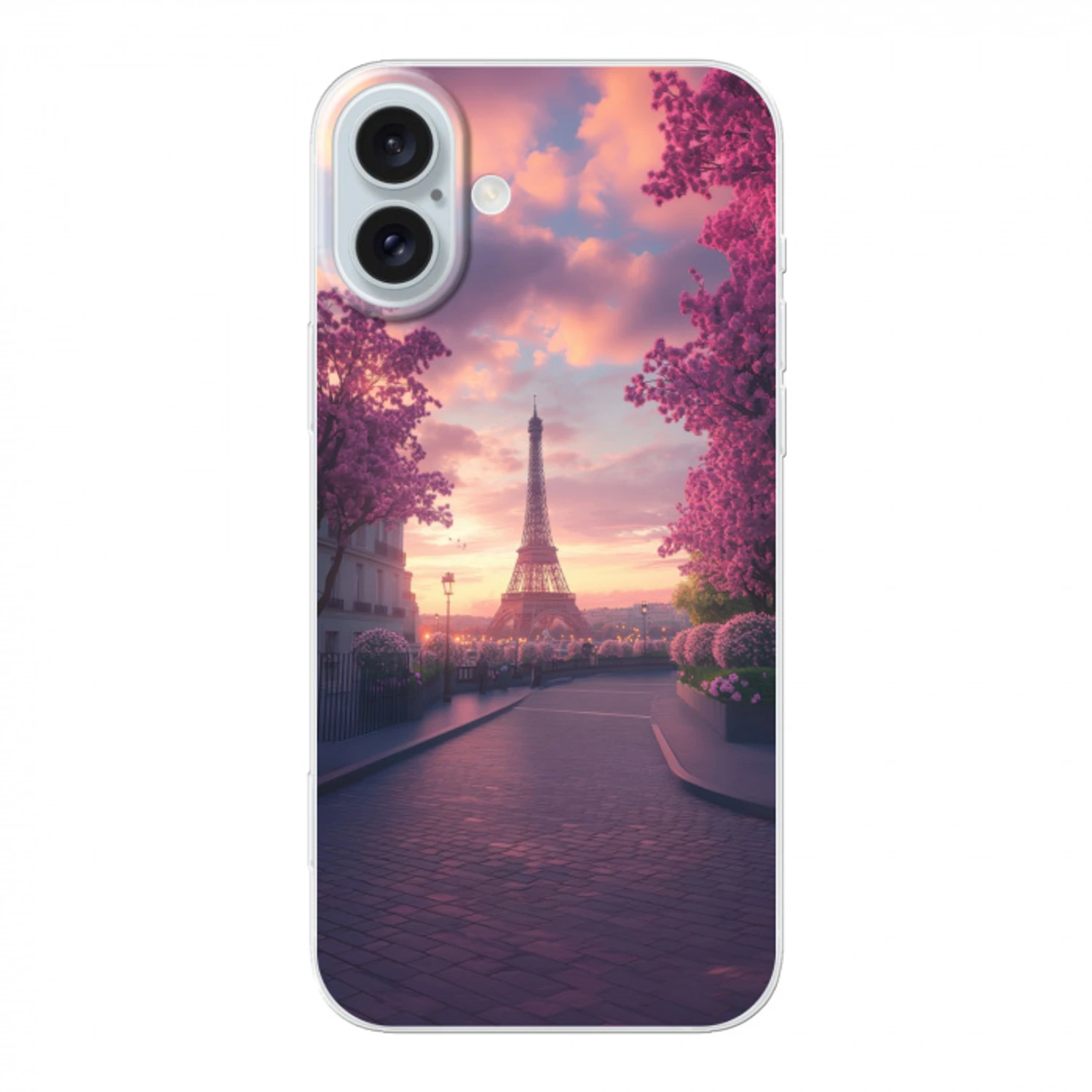 Eiffeltoren - Parijs - Roze Apple iPhone 16 Plus klein -3d