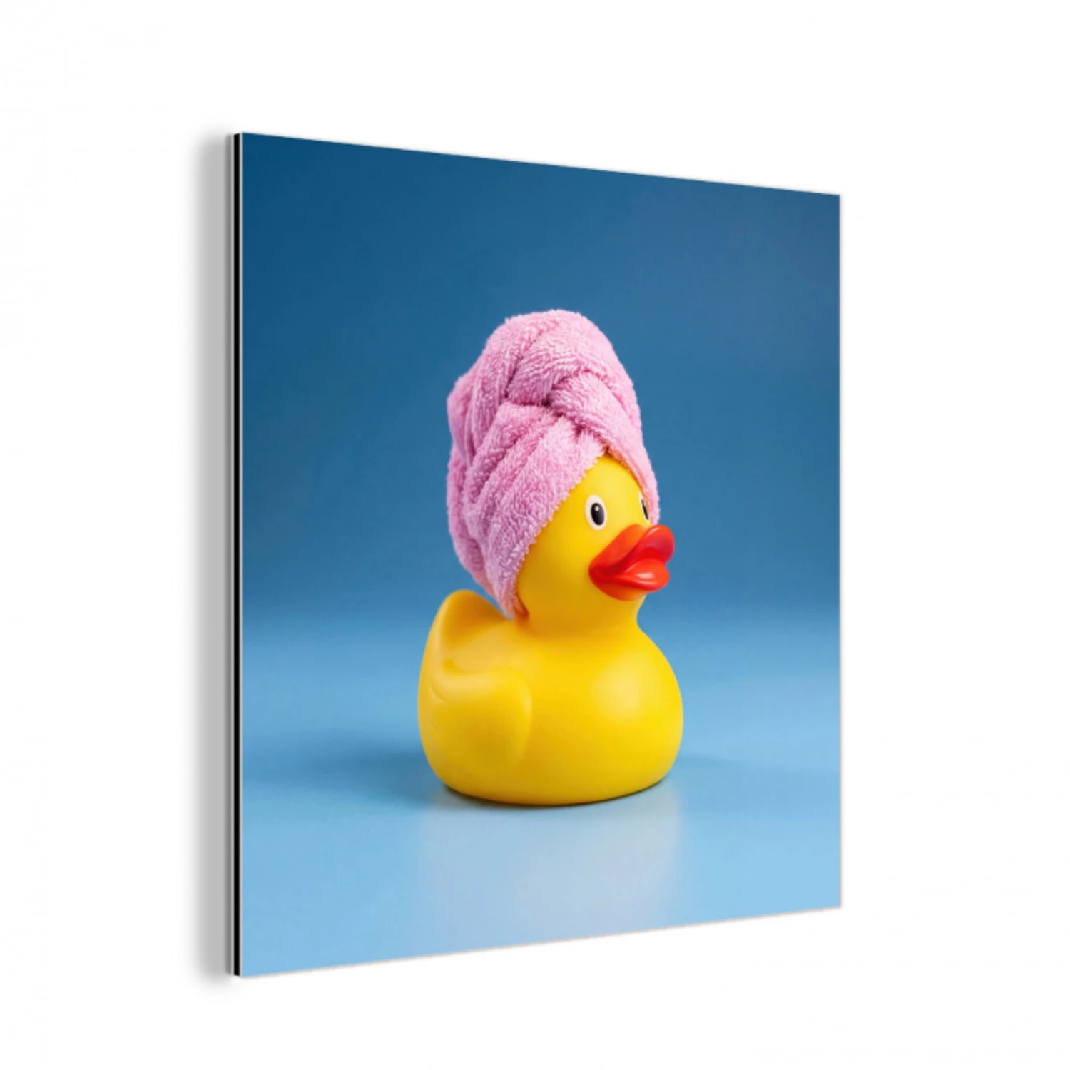 Badeend - Handdoek - Blauw aluminium wit klein -3d