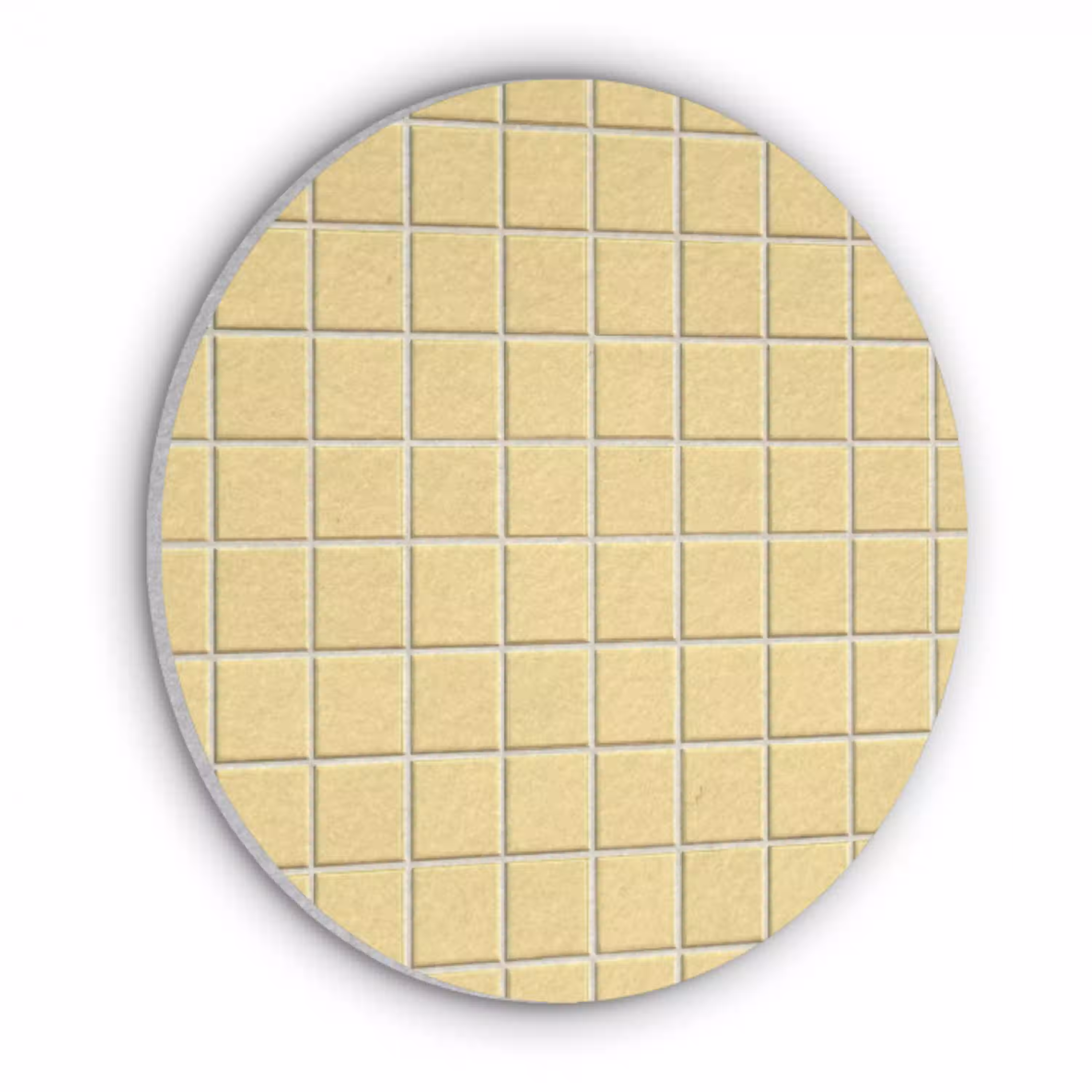 Patroon - Tegels - Geel Akoestische PET Vilt - Rond klein 838 -3d