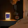 Okergeel - Blauw - Eenvoudige lijnen Light Box met kabel (Tafellamp) klein -sfeer1