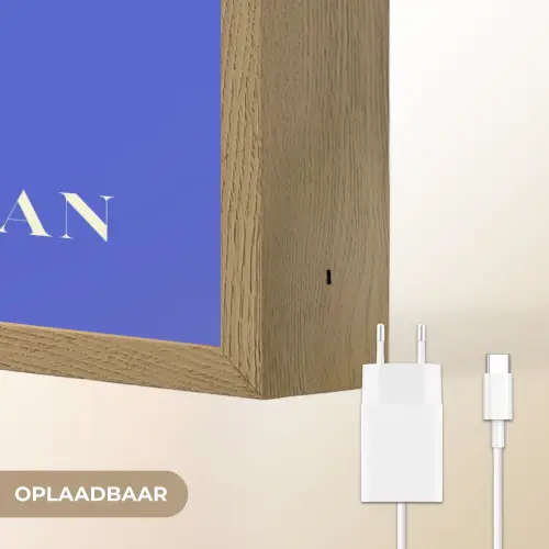 Blauw - I am that woman - Sierlijk - Minimalistisch Light Box met batterij (Wandlamp) middel -USP_websiteoplaadbaarNL