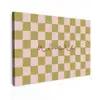 Patroon - Geblokt - Olijfgroen - Amore Tuinposter op houten frame 2 cm dik klein -3d
