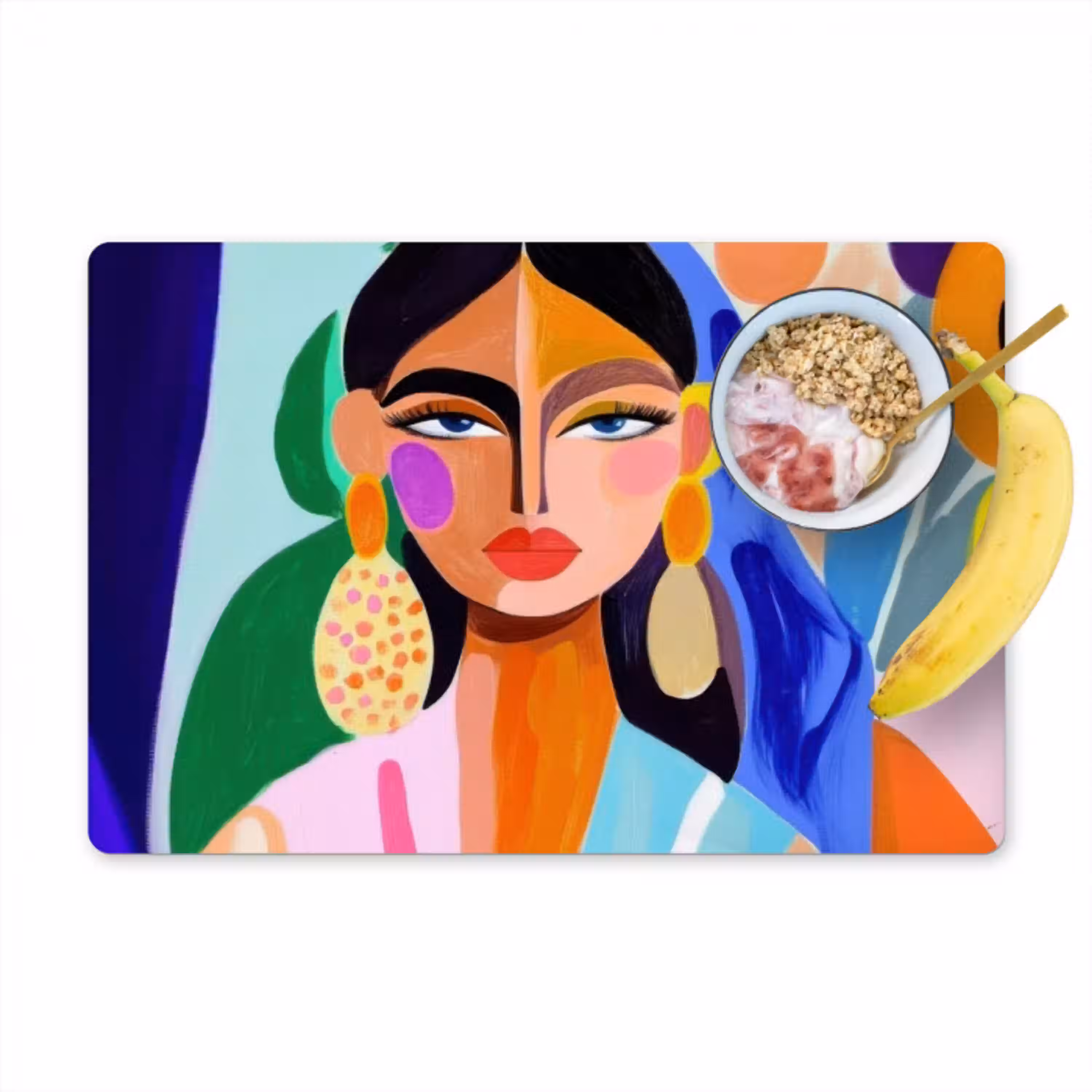 Portret - Vrouw - Modern Placemat vinyl groot -zzzproduct_Kitchenyeah-website