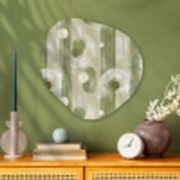 Artistiek - Modern - Groen Wandcirkel Organisch Aluminium middel 851 -sfeer2