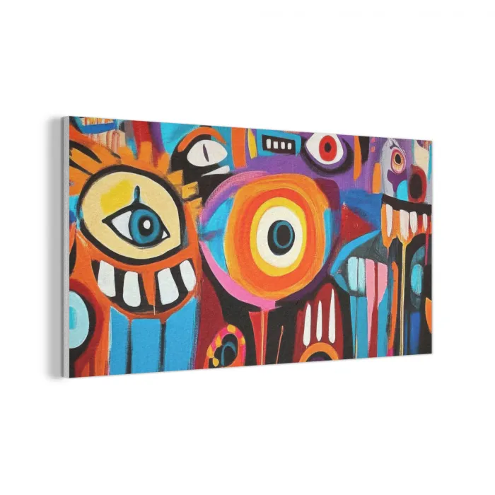 Abstract - Gezicht - Kleurrijk PET vilt middel -3d