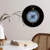 Kompas - Delfts blauw - Zwart Wandcirkel kunststof plaat 5mm dik klein -sfeer4