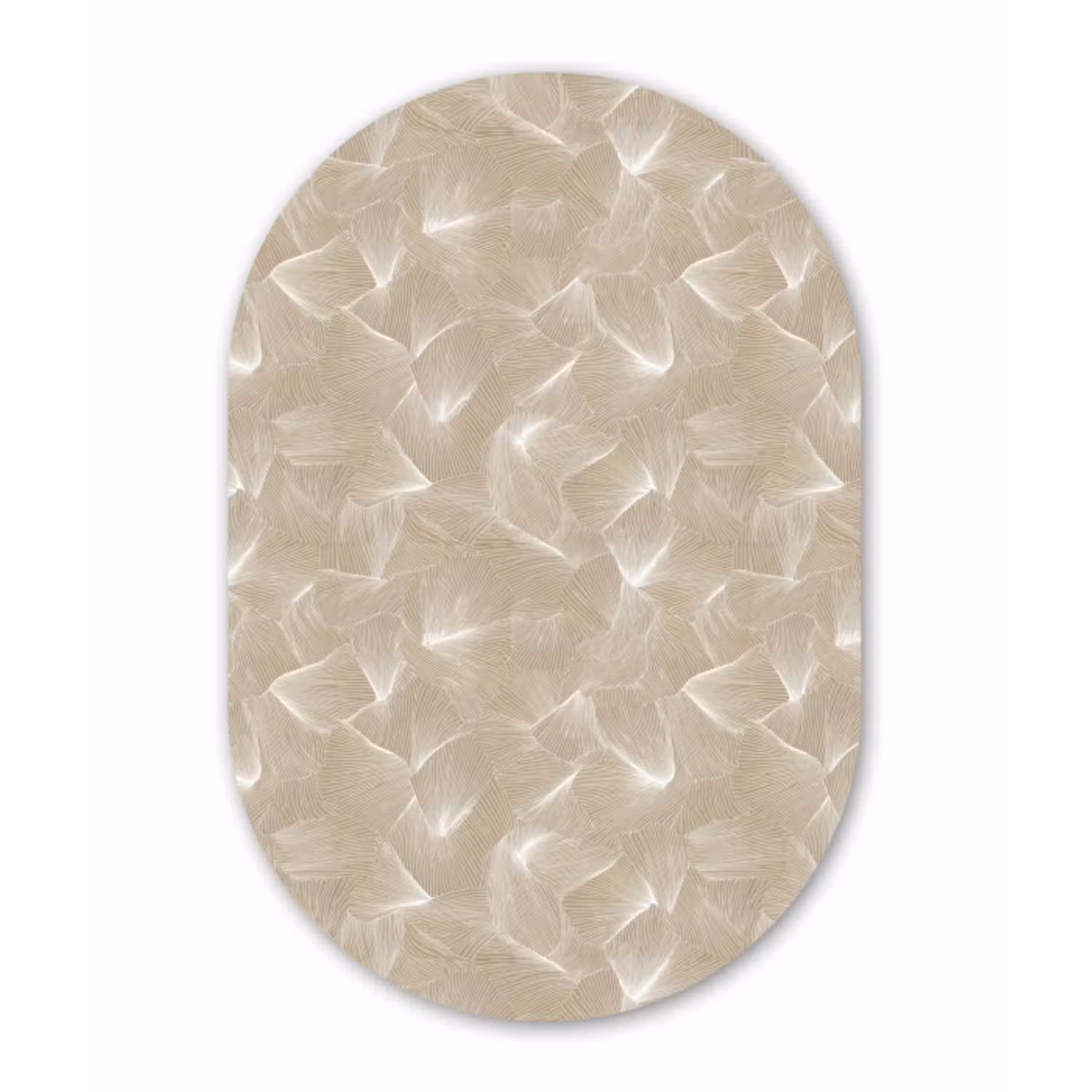 Organisch - Textuur - Beige Wandcirkel Ovaal Aluminium middel 839 -3d