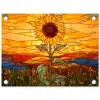 Zonnebloem - Mozaïek - Zonsondergang - Geel tuinposter los doek klein -3d