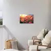 Rozenveld in gouden avondlicht Tuinposter op houten frame 2 cm dik klein -sfeer1