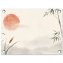 Minimalistisch - Bamboe - Groen tuinposter los doek klein -3d