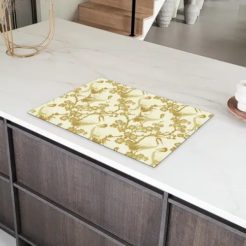 Kraanvogels - Kersenbloesem - Goud Inductie beschermer vinyl 3mm klein 276 -sfeer8